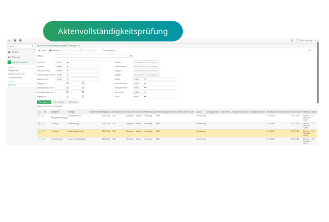 Aktenvollständigkeitsprüfung