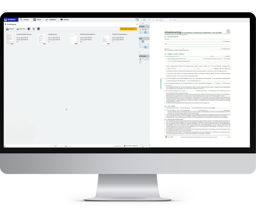 Mock-up Website Personalaktenverwaltung