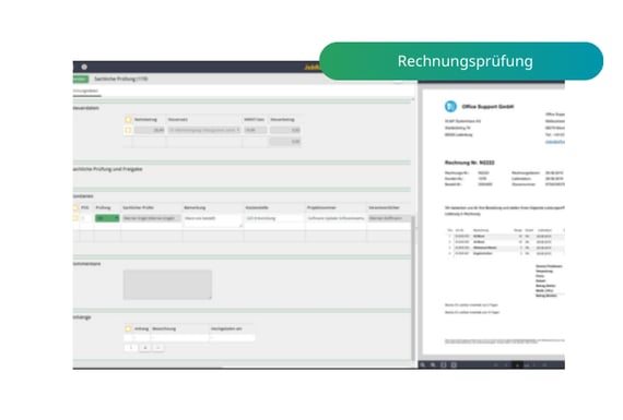 Screen Bau JobRouter digitale Rechnungsprüfung